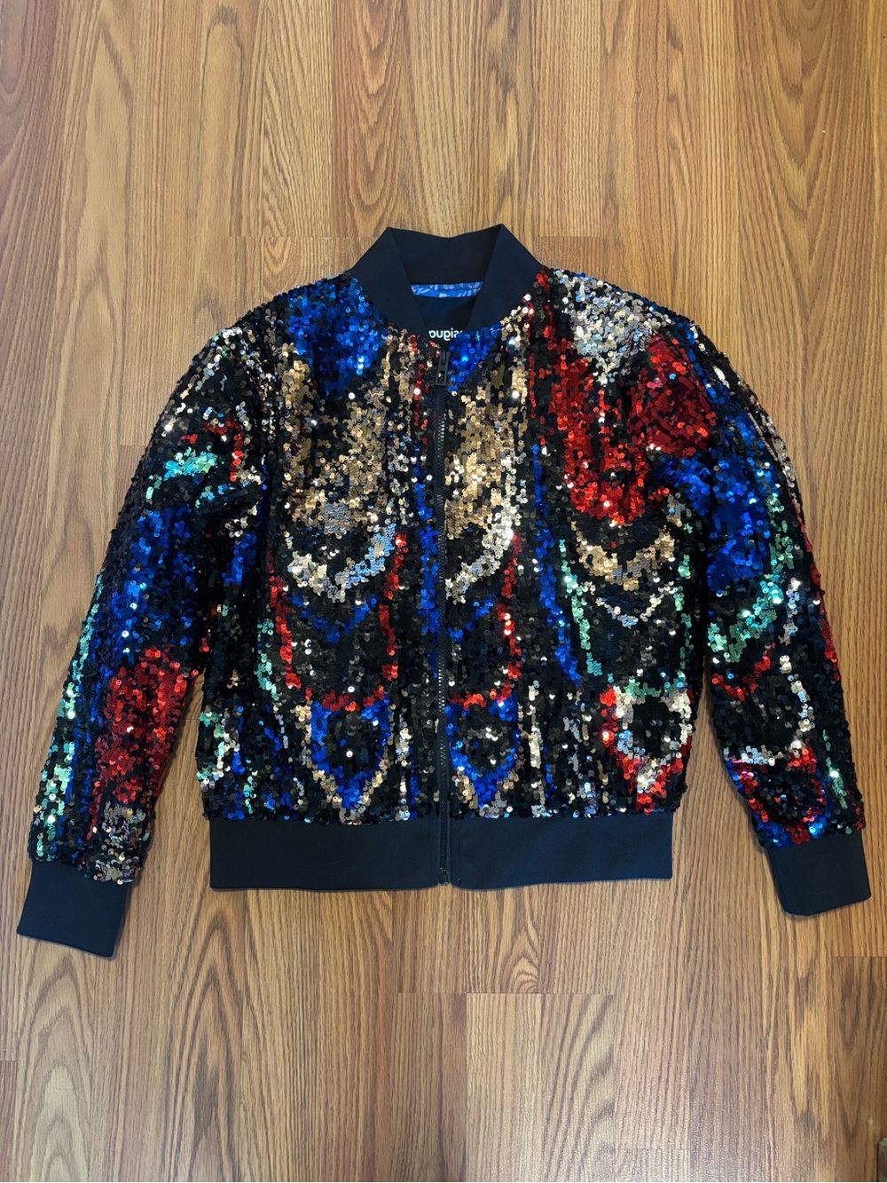 ✨ Stunning Desigual Multi-Color Sequin Bomber Jacket ✨